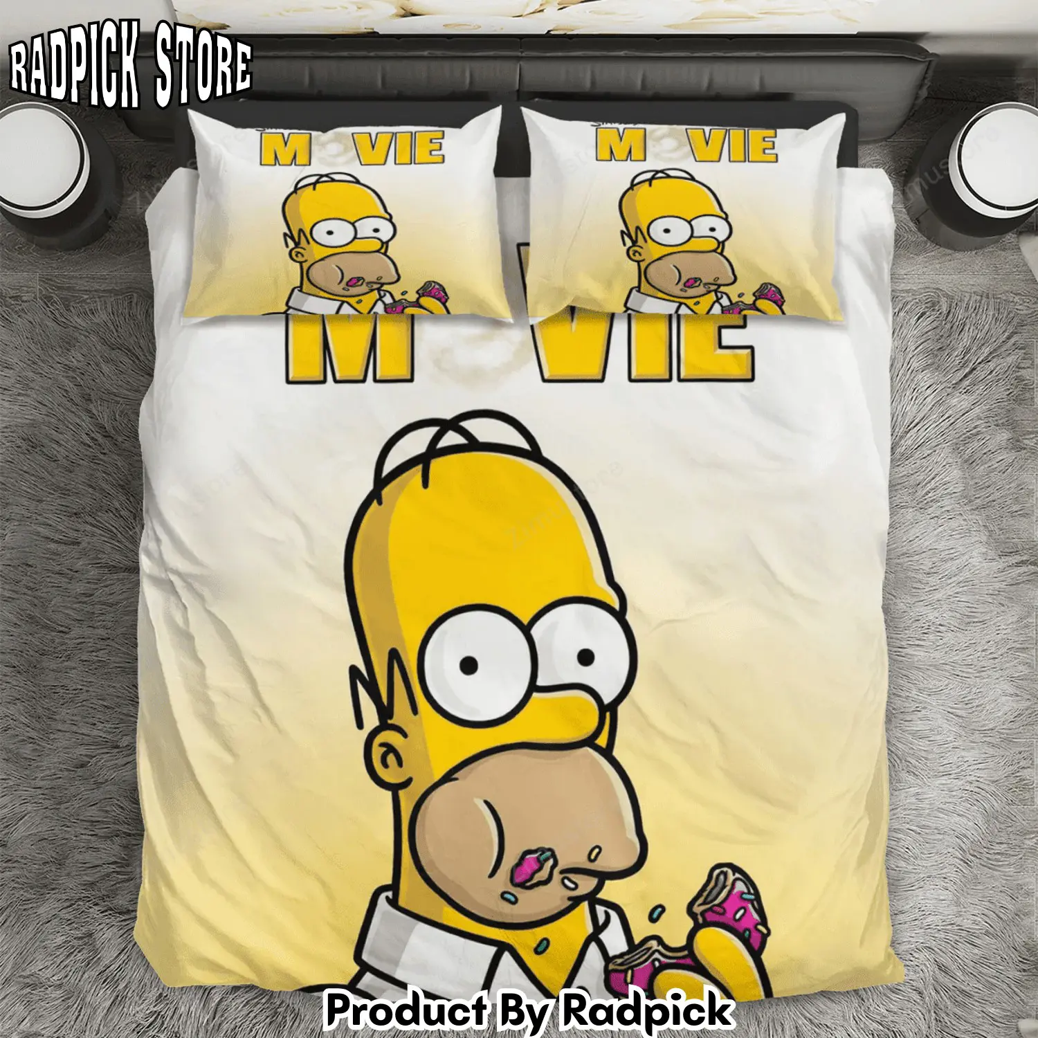 Radpick the simpsons movie poster 2 3pcs 3pcs bedding set duvet cover and pillow cases gift for fan rp327921